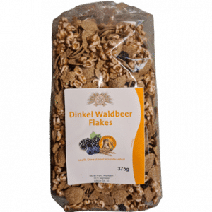 Dinkel Waldbeer Flakes 100% Dinkel im Getreideanteil 375g - Sierndorfer Walzmühle